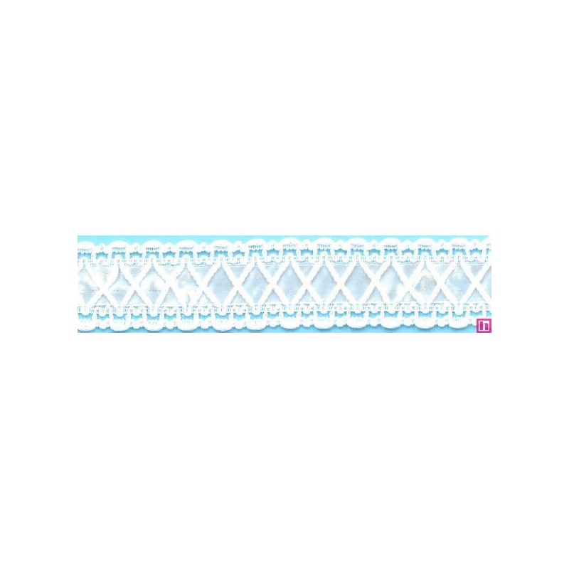 56773 TOKE GALON BOLILLO 30 MM. ALGODON 75%-POLIESTER 25% BLANCO Venta en piezas de 20.00 M