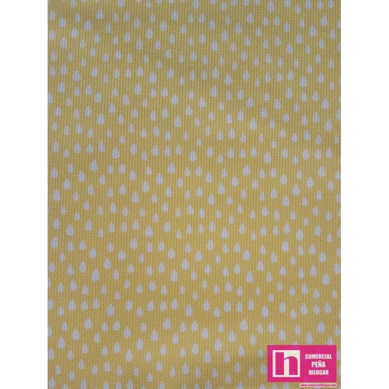 57836 PIQUE ESTAMPADO UNIVERSO (03) 1.50 M. POLIESTER 50%-ALGODON 50% AMARILLO/BLANCO Venta en piezas de 7.00 M