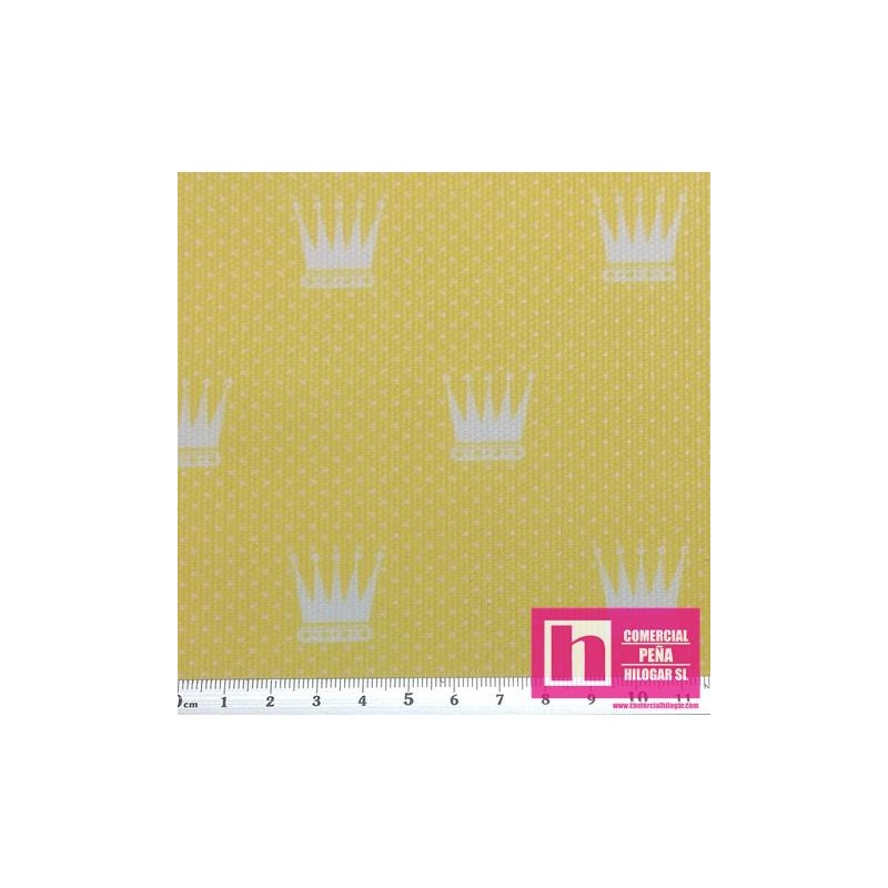 57840 PIQUE ESTAMPADO FLAMENCO (06) 1.50 M. POLIESTER 50%-ALGODON 50% AMARILLO/BLANCO Venta en piezas de 7.00 M