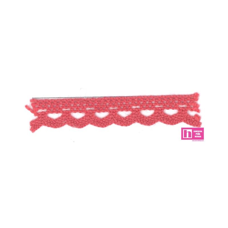 58165 PUNTILLA BOLILLO ARIEL 10 MM. ALGODON 100% CORAL Venta en piezas de 25.00 M