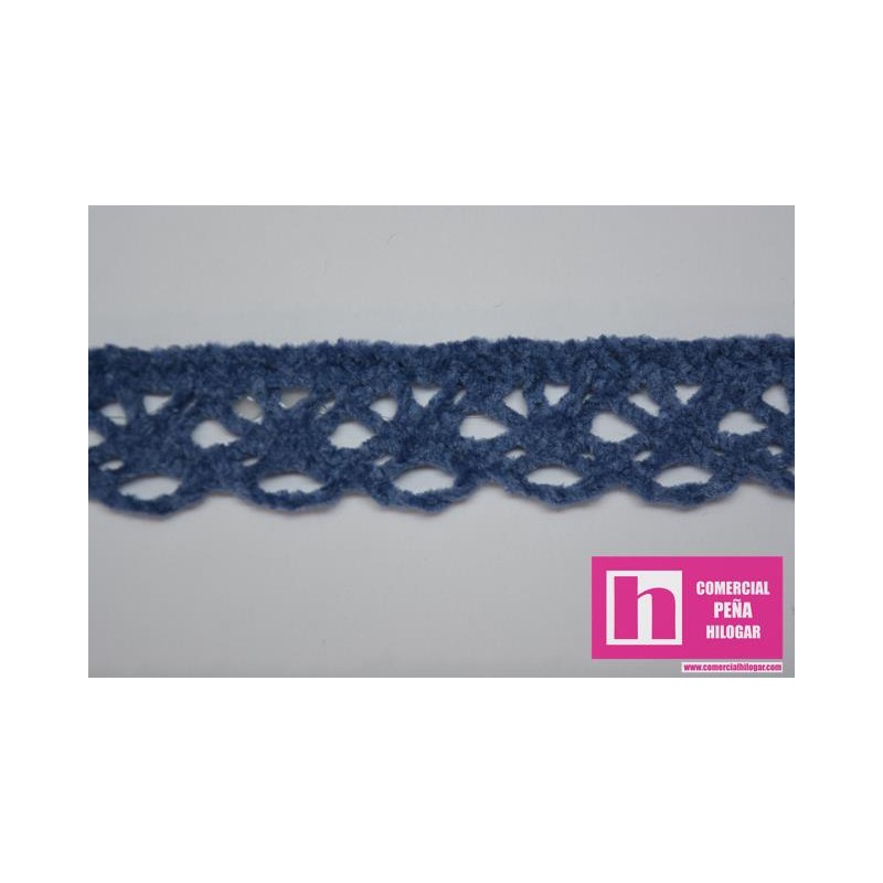 58452 STELLA REMATE BOLILLO VELVET 15 MM. POLIESTER 100% AZUL Venta en piezas de 15.00 M