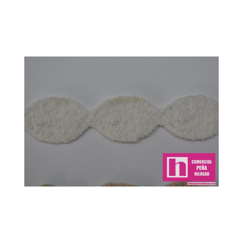 58454 FELIX GALON BOLILLO VELVET 15 MM. POLIESTER 100% MARFIL Venta en piezas de 15.00 M