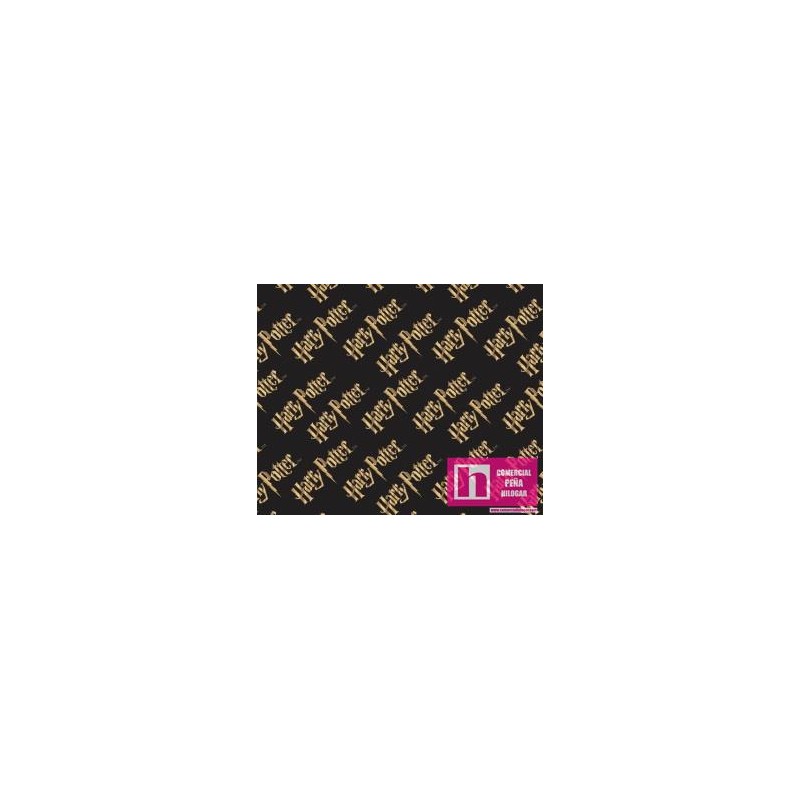 58928 PATCH.AMERIC. HARRY POTTER (03) 110 CM. ALGODON 100% NEGRO/ORO Venta en piezas de 5.00 M