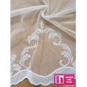 59457 TUL BORDADO AMBOS LADOS NERMIN 1.50 MTS. POLIESTER 100% NATURAL Venta en piezas de 15.00 M