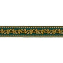 606045-52 CINTA JACQUARD ALIM 33 MM. POLIESTER 100% VERDE/DORADO Venta en piezas de 9.00 M