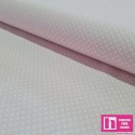 64171-4010 PIQUE ESTAMPADO BERNAL (02)-TOPITOS 1.60 M. 170 GR/M2. ALGODON 100% ROSA/BLANCO Venta en piezas de 6.00 M
