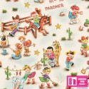 64575 PATCH.AMERICANO ROOTIN TOOTIN (01) 110 CM. ALGODON 100% CREMA/MULTI Venta en piezas de 6.80 M