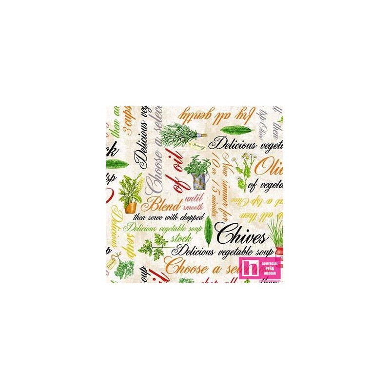 65000 PATCH.AMERICANO TASTE OF THE SEASON (09) 110 CM. ALGODON 100% CREMA/MULTI Venta en piezas de 6.80 M