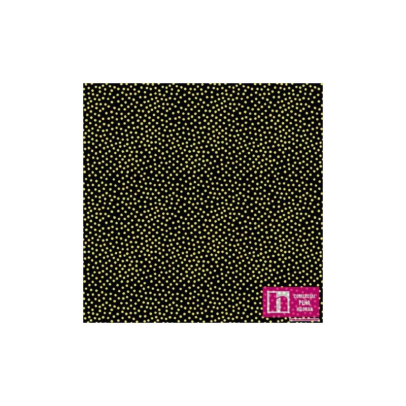 65217 PATCH.AMERICANO GARDEN PINDOT (70) 110 CM. ALGODON 100% NEGRO/ORO METALLIC Venta en piezas de 6.80 M