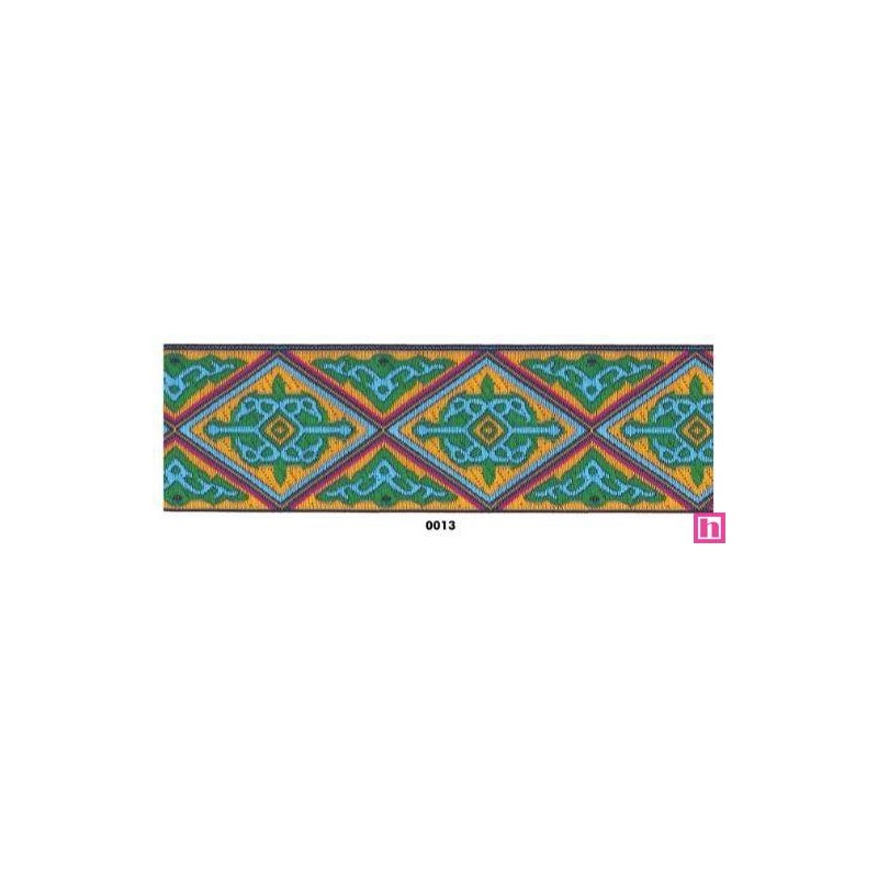 655333-0013 JANDIARA TAPACOSTURAS FANTASIA 50 MM ACRILICO 100% VERDE Venta en piezas de 7.00 M