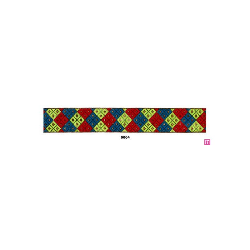 655337-0004 WENDA TAPACOSTURAS LUREX ETNICO 25 MM ACRILICO 100% ROJO Venta en piezas de 7.00 M