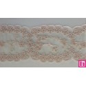 66420 GALON TUL BORDADO EREN 70 MM. POLIESTER 100% BEIG/ROSA Venta en piezas de 9.00 M