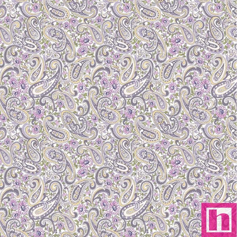 67007 PATCH. AMERICANO BLOSSOM BLISS (03) 110 CM. ALGODON 100% BLANCO/LILA Venta en piezas de 7.00 M