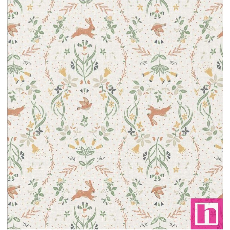 67115 TEJIDO ESTAMPADO ALEXANDRA (01) 1.50 M. 115 GR/M2. ALGODON 100% BLANCO Venta en piezas de 10.00 M