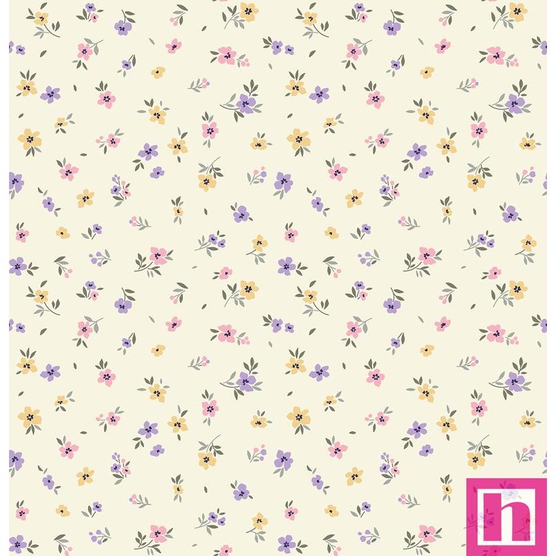 67195 TEJIDO ESTAMPADO LIBERTY AYANA (01) 1.40 M. 110 GR/M2. ALGODON 100% MARFIL Venta en piezas de 10.00 M