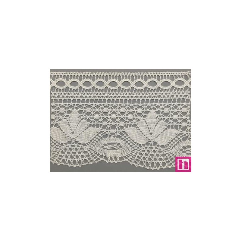 67286 PUNTILLA BOLILLO FULVIO 100 MM. ALGODON 100% BLANCO Venta en piezas de 30.00 M