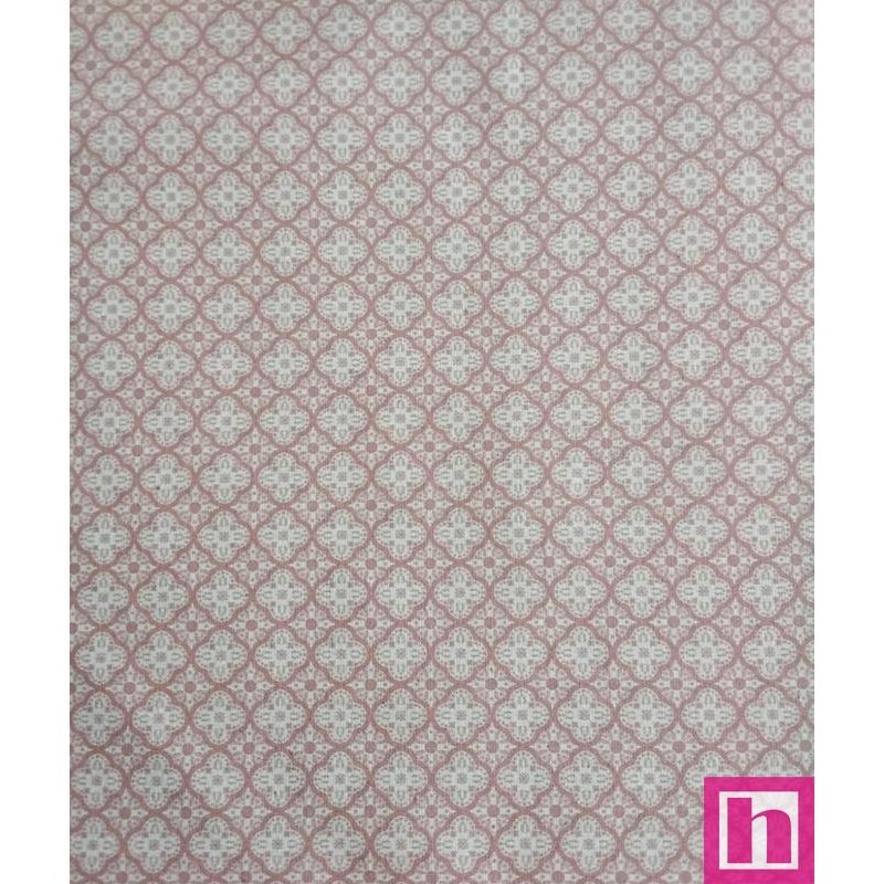 67346 TEJIDO ESTAMPADO SESAMO (50) 150 CM. 145 GR/M2. ALGODON 100% NATURAL/ROSA Venta en piezas de 10.00 M