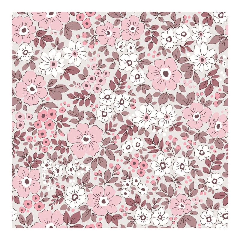 67898 TEJIDO ESTAMPADO LIBERTY AILANA (02) 1.40 M. 110 GR/M2. ALGODON 100% ROSA Venta en piezas de 10.00 M