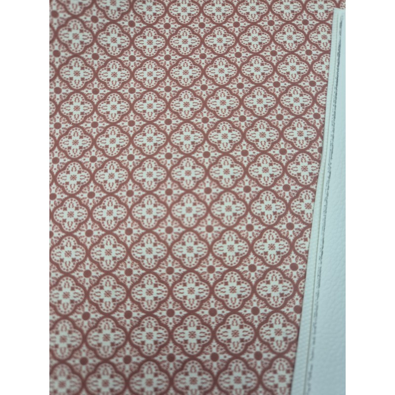 68028 TEJIDO ESTAMPADO SESAMO (91) 150 CM. 145 GR/M2. ALGODON 100% NATURAL/TEJA Venta en piezas de 10.00 M