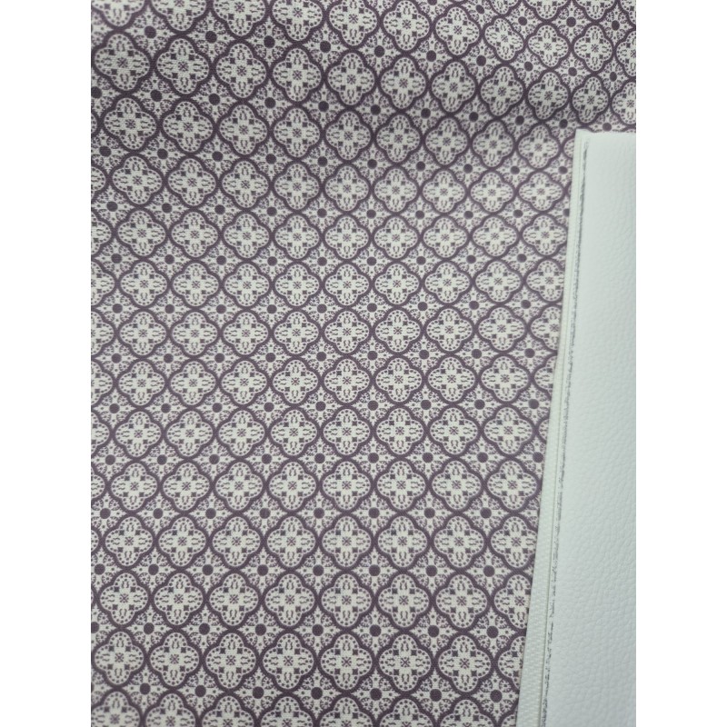 68034 TEJIDO ESTAMPADO SESAMO (97) 150 CM. 145 GR/M2. ALGODON 100% NATURAL/MORADO Venta en piezas de 10.00 M