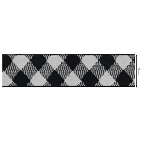 700567-002 CINTA MOCHILA REVERSIBLE RIMLEY 40 MM. POLIESTER+SPENDEX NATURAL/NEGRO Venta en piezas de 20.00 M