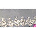 725356-0003 PUNTILLA TUL BORDADO JAZIEL 60 MM. POLIESTER 50%-ALGODON 50% BEIG Venta en piezas de 14.60 M