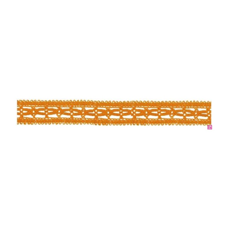 727387-0008 ENTREDOS BOLILLO NIARA 23 MM. POLIESTER 100% NARANJA Venta en piezas de 25.00 M