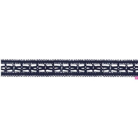 727387-0020 ENTREDOS BOLILLO NIARA 23 MM. POLIESTER 100% MARINO Venta en piezas de 25.00 M