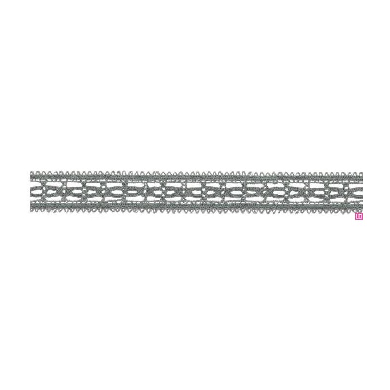 727387-0034 ENTREDOS BOLILLO NIARA 23 MM. POLIESTER 100% GRIS Venta en piezas de 25.00 M