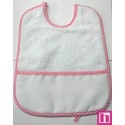 8286-011 BABERO RIZO+PANAMA MARTINA 24X30 POLIESTER 60%-ALGODON 40% BLANCO/VIVO ROSA Venta en piezas de 3.00 U