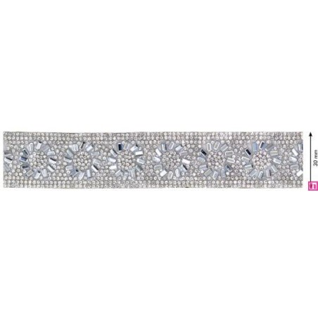 856191-0101 GALON TERMOADHESIVO ABEBA 30 MM. BROSS+CRISTAL NEUTRO Venta en piezas de 5.00 M