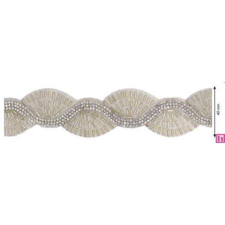 856193-0101 GALON TERMOADHESIVO ABEBA 30 MM. BROSS+CRISTAL NEUTRO Venta en piezas de 5.00 M