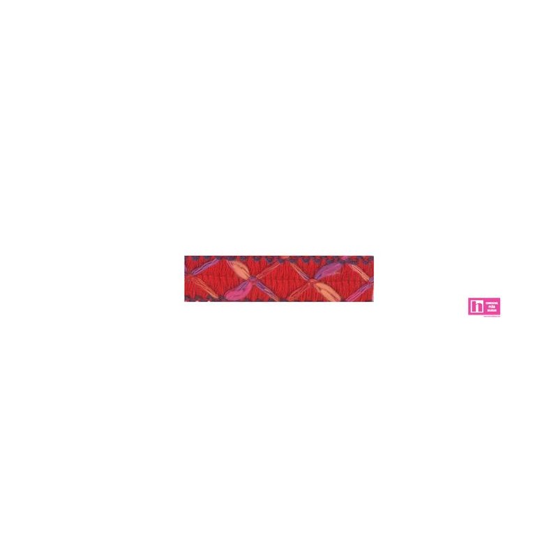 8878-144 BRANKO GALON FANTASIA 16 MM ALGODON 100% ROJO Venta en piezas de 25.00 M