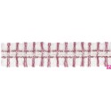 901033-06 GALON FLECO FANTASIA JASIRA 42 MM. POLIESTER 100% NATURAL/ROSA Venta en piezas de 10.00 M