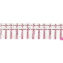 901034-06 FLECO FANTASIA JASIRA 45 MM. POLIESTER 100% NATURAL/ROSA Venta en piezas de 10.00 M