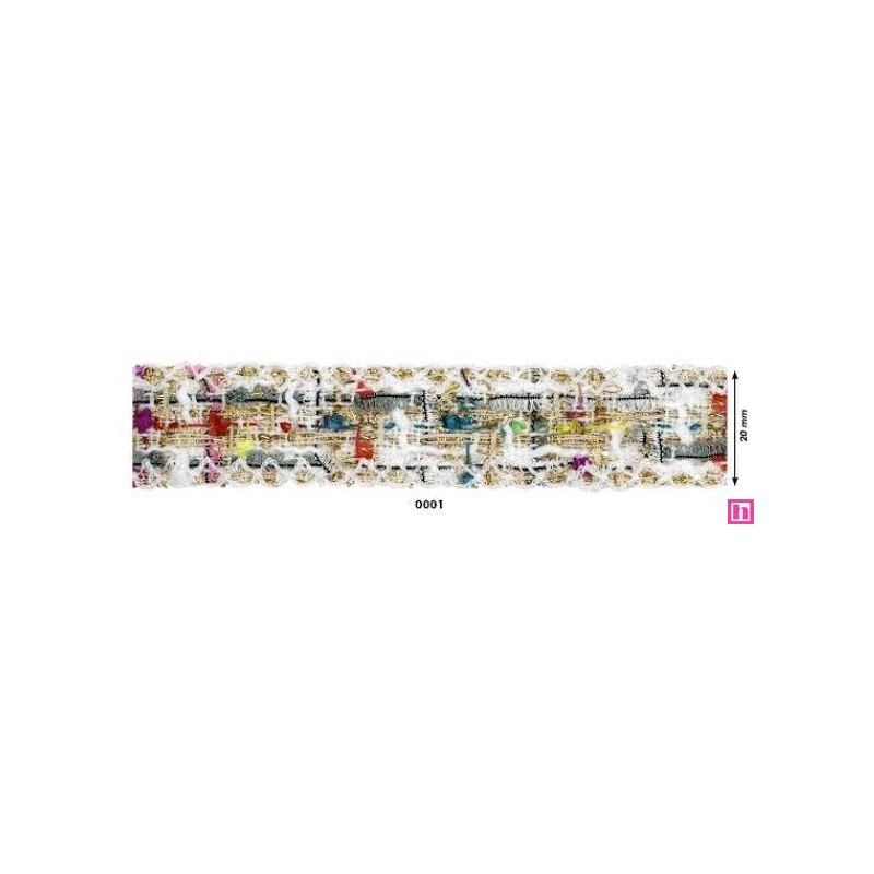 901035-01 GALON FANTASIA KEVIN 30 MM. POLIESTER 100% BLANCO Venta en piezas de 18.00 M