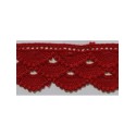 908210-0009 PUNTILLA GUIPUR ZELMAR 35MM. POLIESTER 100% ROJO Venta en piezas de 9.10 M
