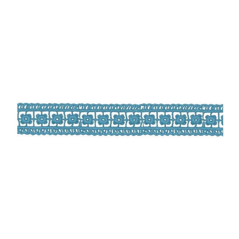 908217-0012 ENTREDOS GUIPUR ZELMAR 20MM. POLIESTER 100% TURQUESA Venta en piezas de 9.10 M
