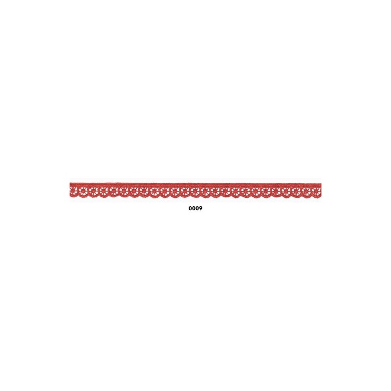 908246-09 REMATE GUIPUR FANTASIA LIORA 10 MM. POLIESTER 100% ROJO Venta en piezas de 18.20 M