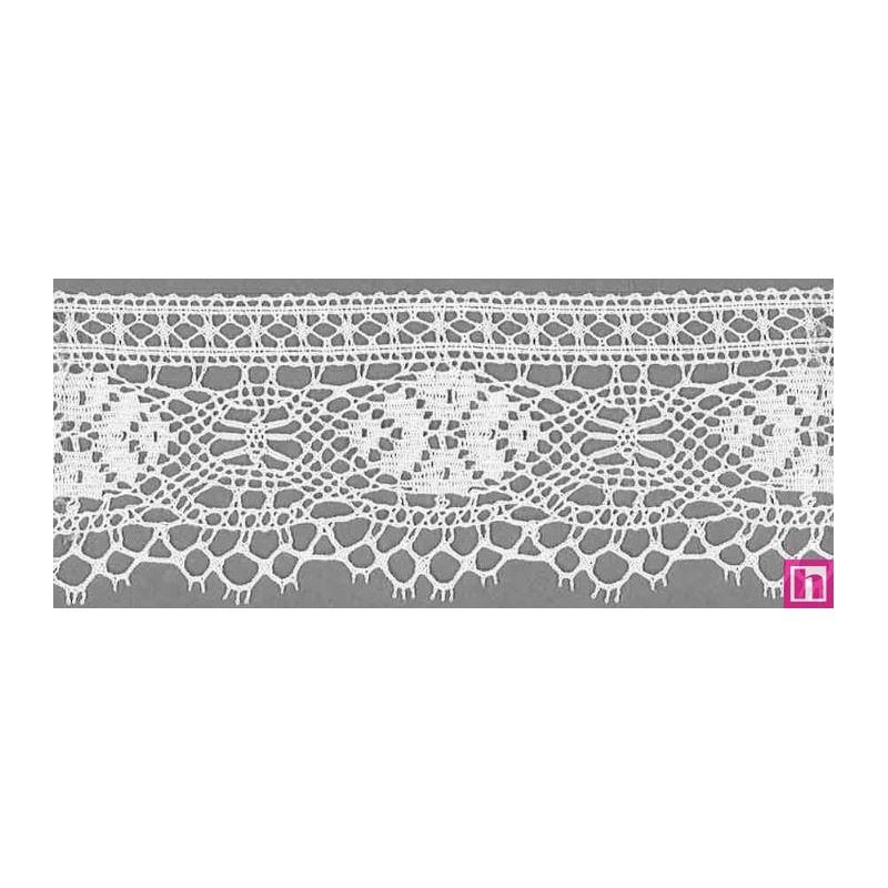 9295-0 PUNTILLA BOLILLO ZEZA 60 MM. ALGODON 100% BLANCO Venta en piezas de 25.00 M