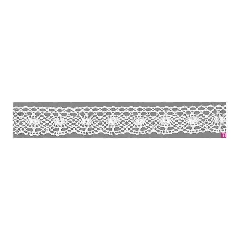 9303-0 PUNTILLA BOLILLO ORNELA 20 MM. ALGODON 100% BLANCO Venta en piezas de 25.00 M