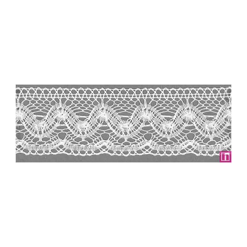 9313-0 PUNTILLA BOLILLO SANTINO 45 MM. ALGODON 100% BLANCO Venta en piezas de 25.00 M
