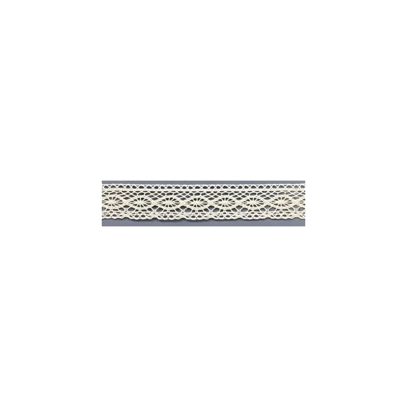 9317-102 PUNTILLA BOLILLO ENEBRO 25 MM. ALGODON 100% MARFIL Venta en piezas de 25.00 M