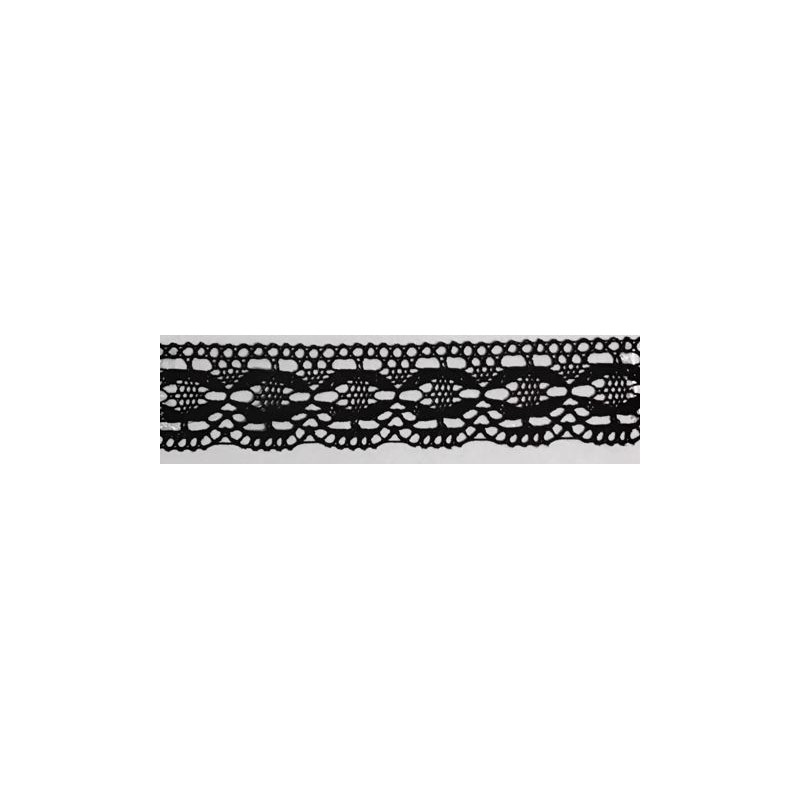 9329-004 PUNTILLA BOLILLO DAIKON 30 MM. ALGODON 100% NEGRO Venta en piezas de 25.00 M
