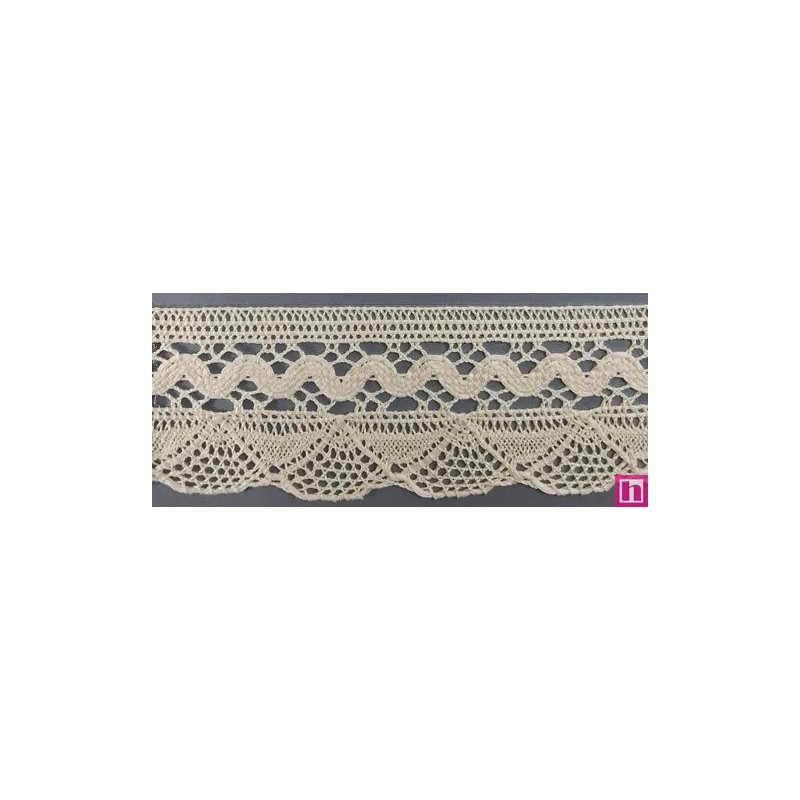 9484-102 PUNTILLA BOLILLO NADIR 55 MM. ALGODON 100% MARFIL Venta en piezas de 25.00 M