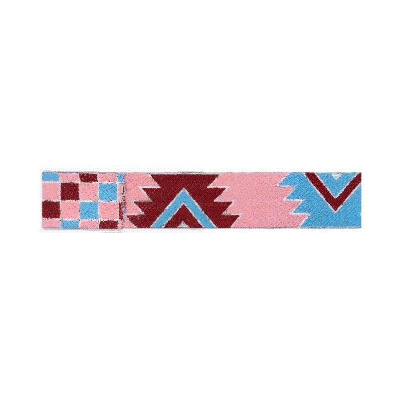 9568-40-2 CINTA REVERSIBLE ETNICA 40 MM. POLIESTER 100% ROSA/CELESTE/GRANA Venta en piezas de 15.00 M