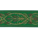 9579-4 TAPACOSTURAS JACQUARD 90 MM. POLIESTER-LUREX VERDE/DORADO Venta en piezas de 15.00 M