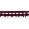 9626-049 PUNTILLA BOLILLO PAULINA 15 MM. POLIESTER 100% GRANATE Venta en piezas de 25.00 M