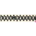 9669-92 GALON FANTASIA JOHARI 30 MM. ALGODON RECICLADO 60%-VISCOSA 40% NATURAL/NEGRO Venta en piezas de 12.50 M