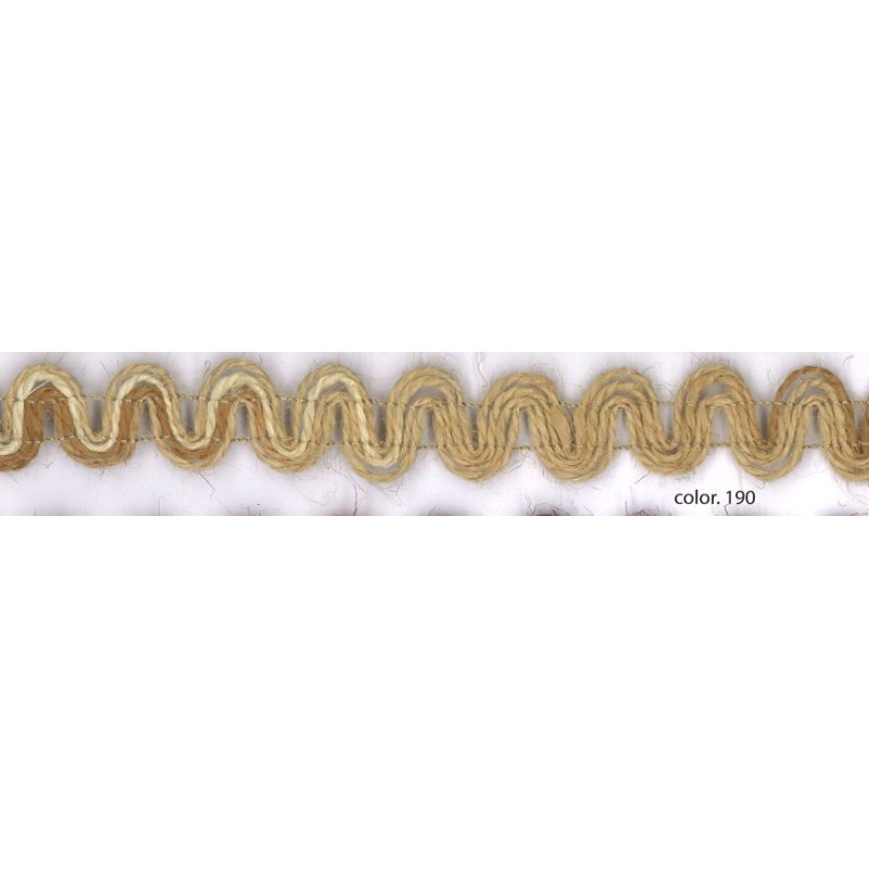 9701-20-190 GALON FANTASIA VILMARK 20 MM. YUTE 95%-ACRILICO 5% BEIG Venta en piezas de 12.50 M